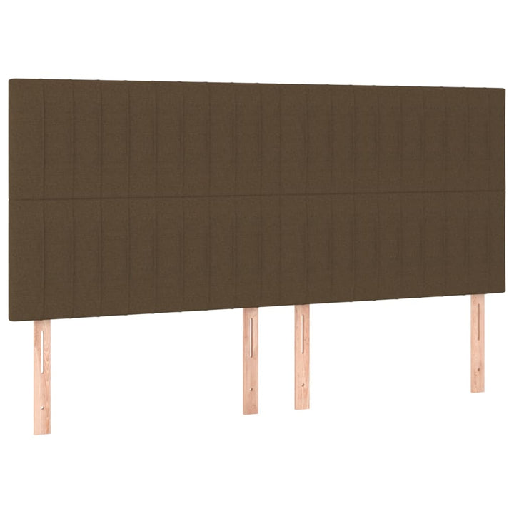kontinentalseng med madras 200x200 cm stof mørkebrun