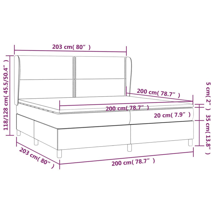 kontinentalseng med madras 200x200 cm stof sort
