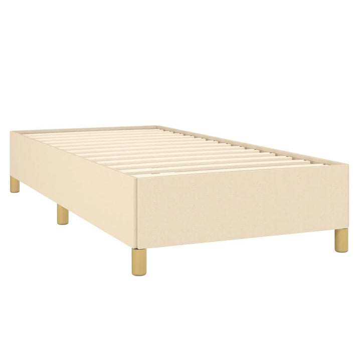 kontinentalseng med madras 90x190 cm stof cremefarvet