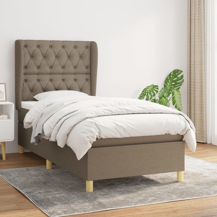 kontinentalseng med madras 80x200 cm stof gråbrun
