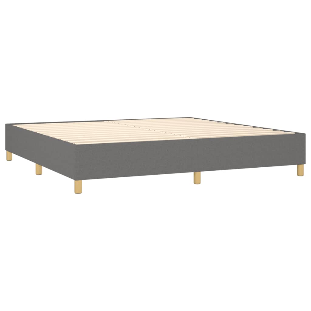 kontinentalseng med madras 200x200 cm stof mørkegrå