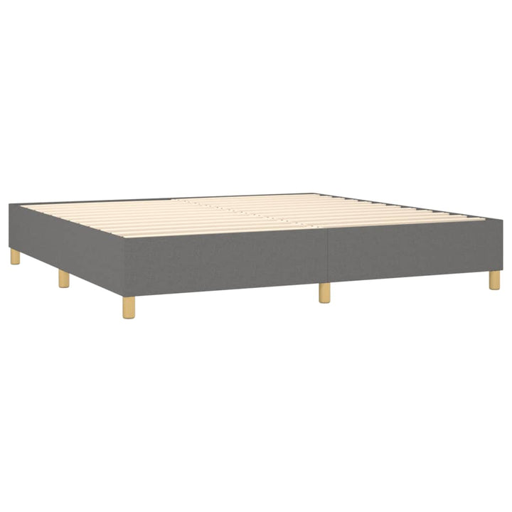 kontinentalseng med madras 200x200 cm stof mørkegrå