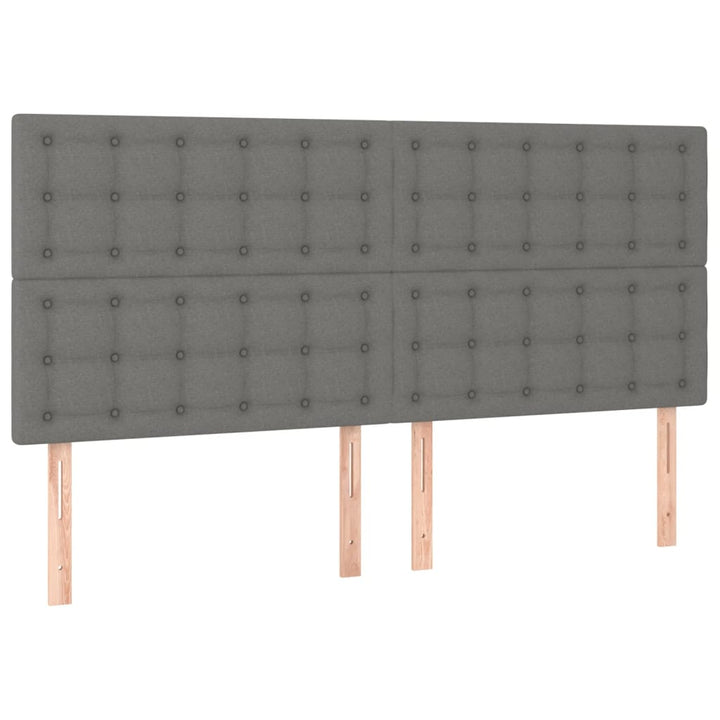 kontinentalseng med madras 200x200 cm stof mørkegrå