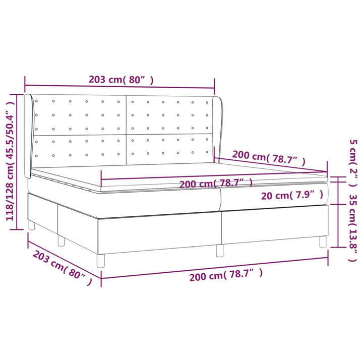 kontinentalseng med madras 200x200 cm stof sort