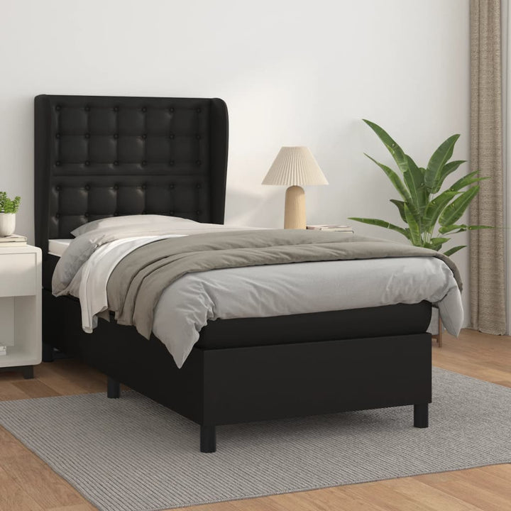 kontinentalseng med madras 80x200 cm kunstlæder sort