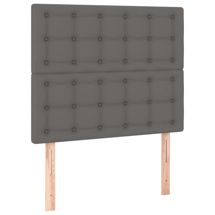 kontinentalseng med madras 80x200 cm kunstlæder grå