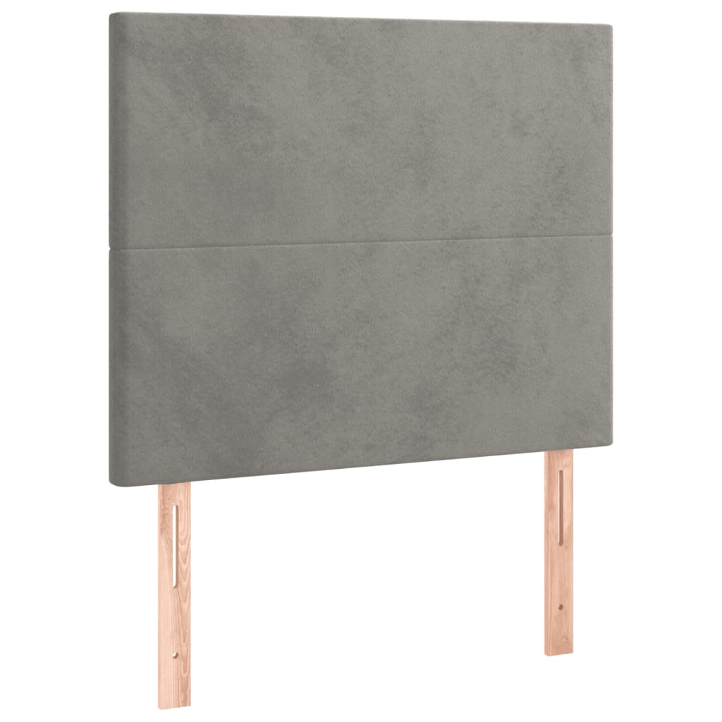 kontinentalseng med madras 80x200 cm fløjl lysegrå