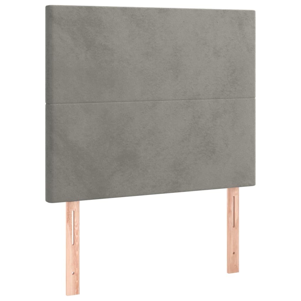 kontinentalseng med madras 90x190 cm fløjl lysegrå