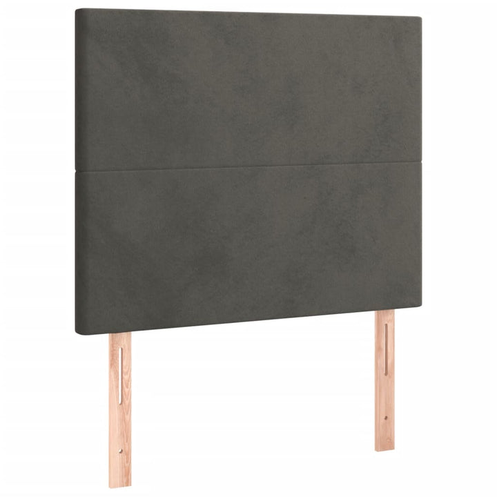 kontinentalseng med madras 90x190 cm fløjl mørkegrå