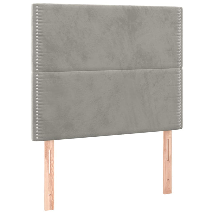 kontinentalseng med madras 80x200 cm fløjl lysegrå