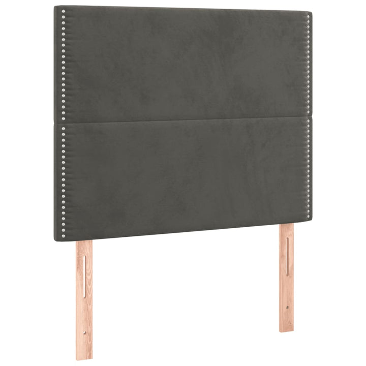 kontinentalseng med madras 90x190 cm fløjl mørkegrå