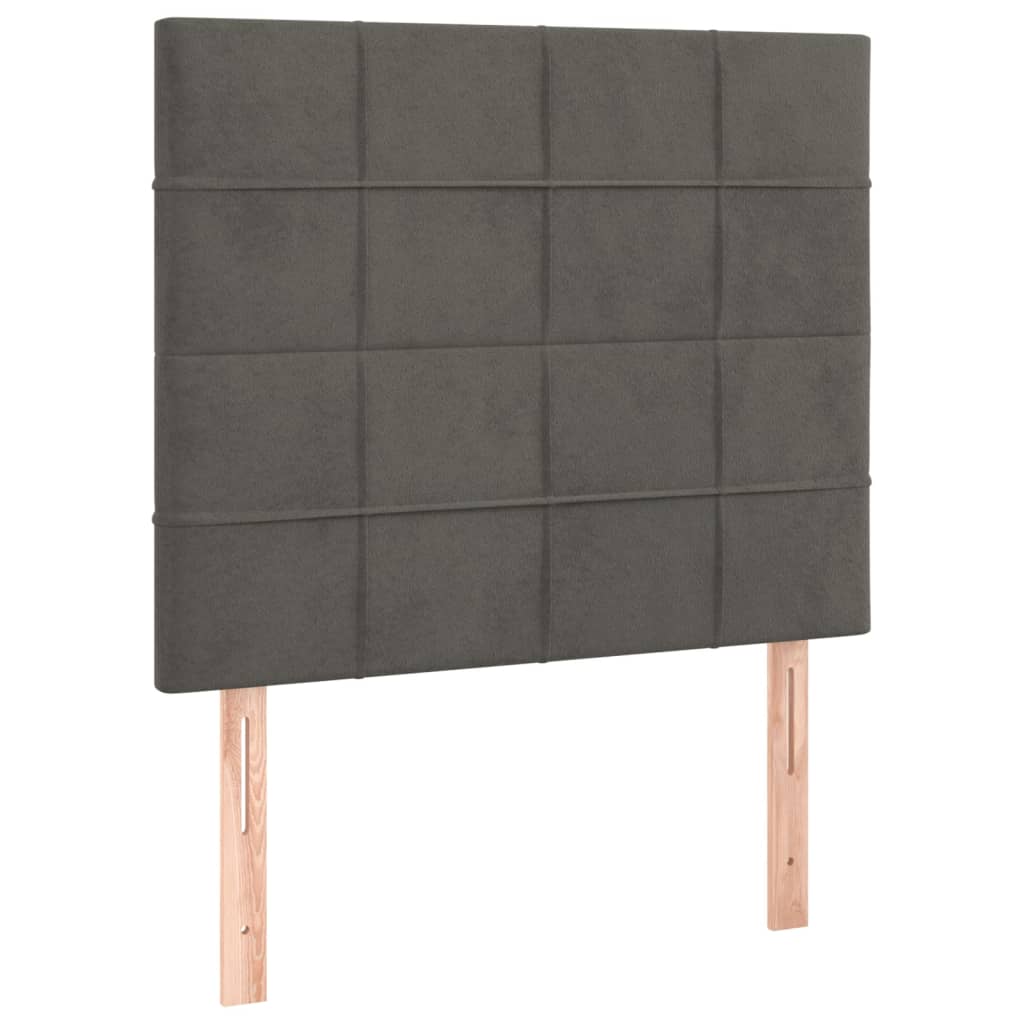 kontinentalseng med madras 90x190 cm fløjl mørkegrå
