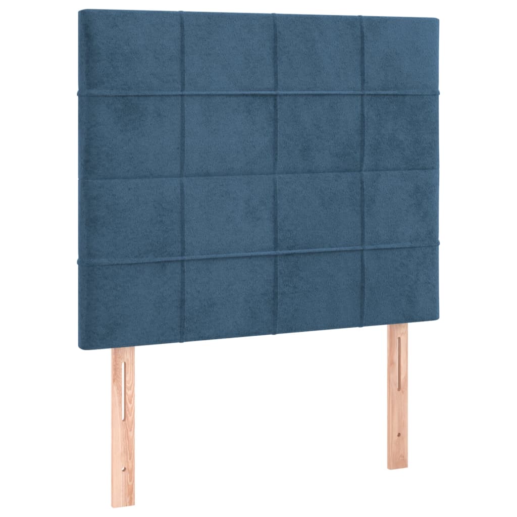 kontinentalseng med madras 90x190 cm fløjl mørkeblå