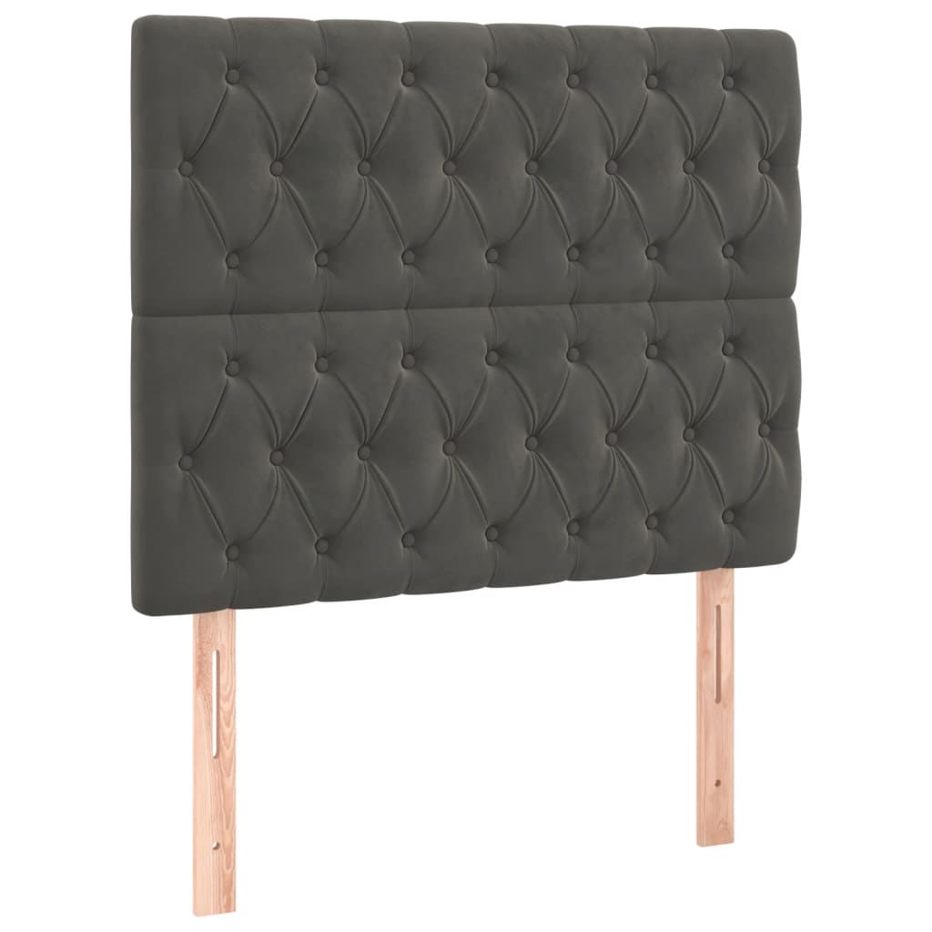 kontinentalseng med madras 90x190 cm fløjl mørkegrå