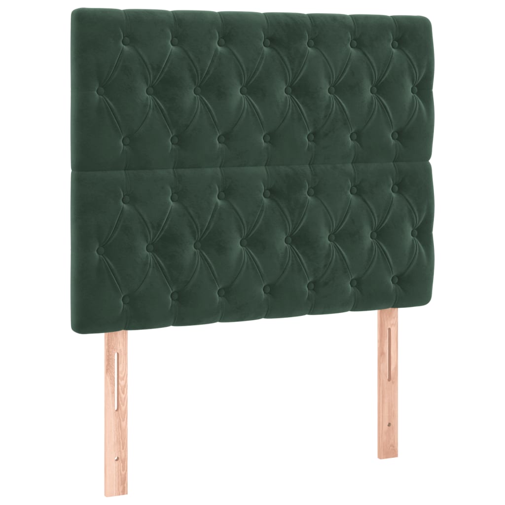 kontinentalseng med madras 90x190 cm fløjl mørkegrøn