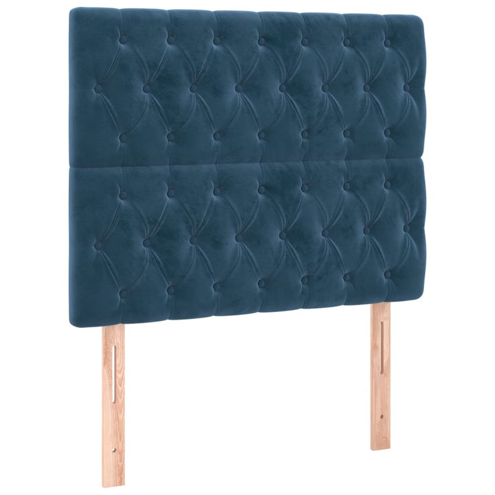 kontinentalseng med madras 90x190 cm fløjl mørkeblå