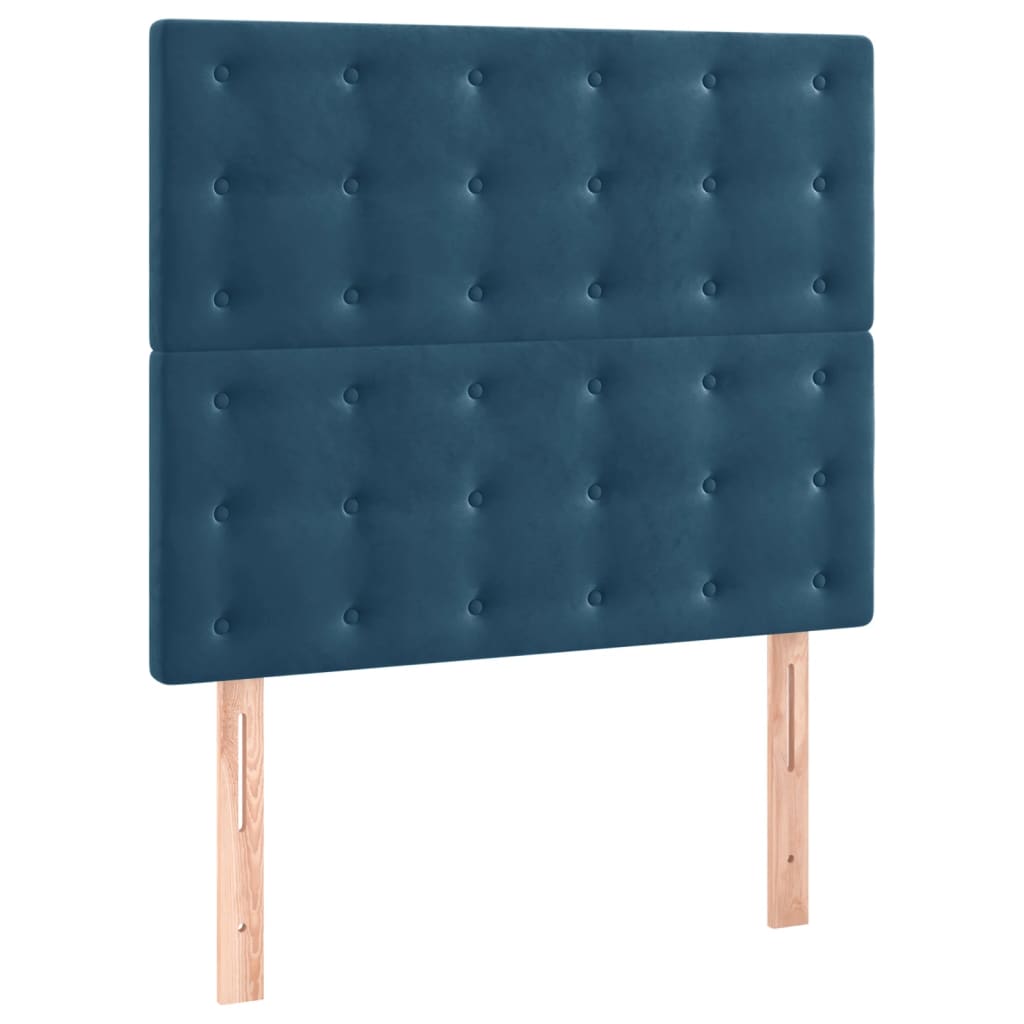 kontinentalseng med madras 80x200 cm fløjl mørkeblå