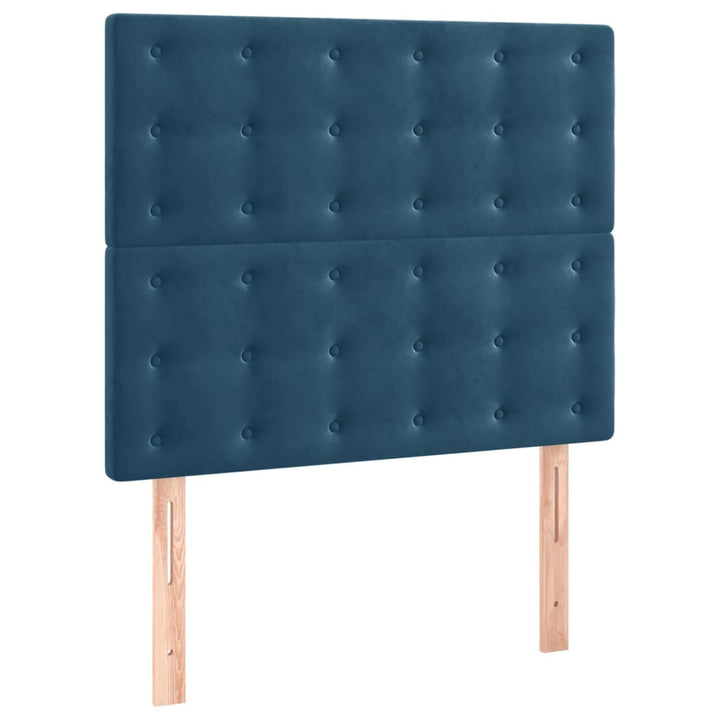 kontinentalseng med madras 80x200 cm fløjl mørkeblå