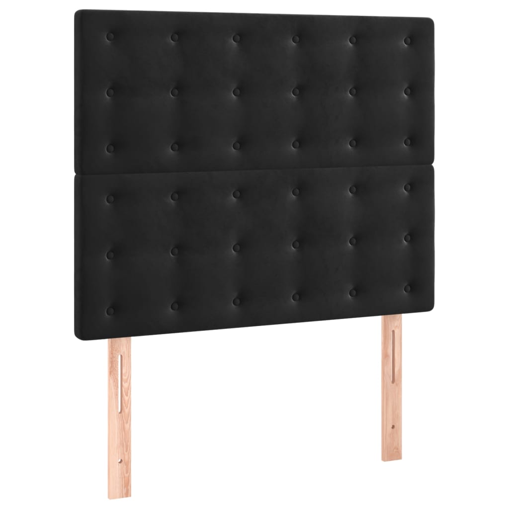 kontinentalseng med madras 90x190 cm fløjl sort