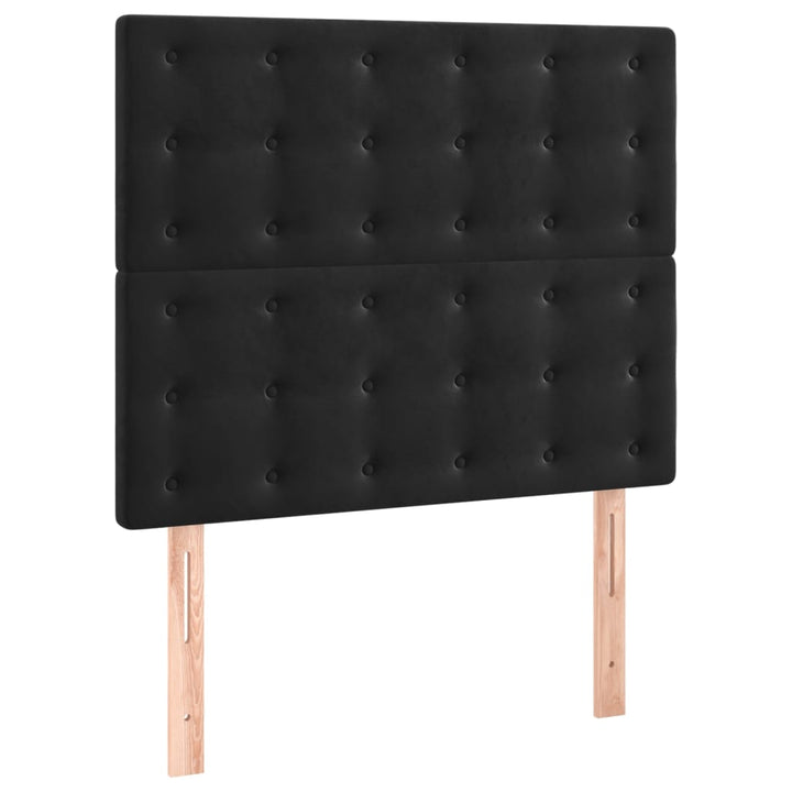 kontinentalseng med madras 90x190 cm fløjl sort