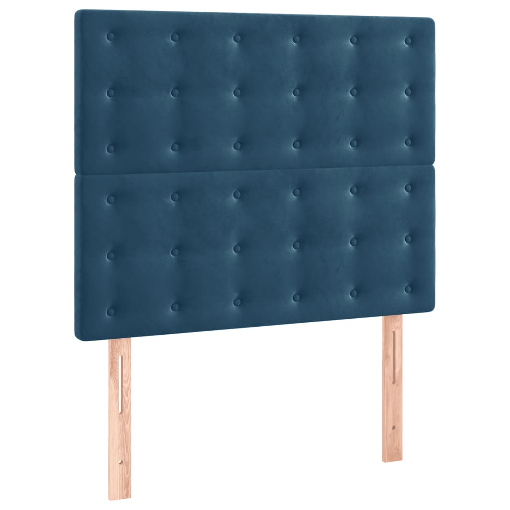kontinentalseng med madras 90x190 cm fløjl mørkeblå
