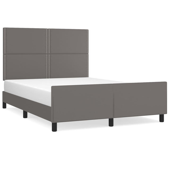 sengeramme med sengegavl 140x200 cm kunstlæder grå