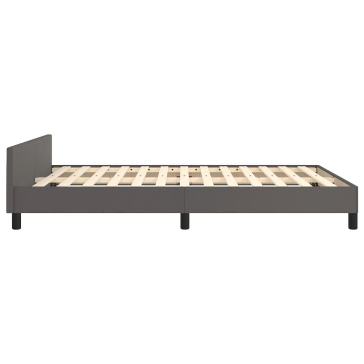 sengeramme med sengegavl 140x200 cm kunstlæder grå