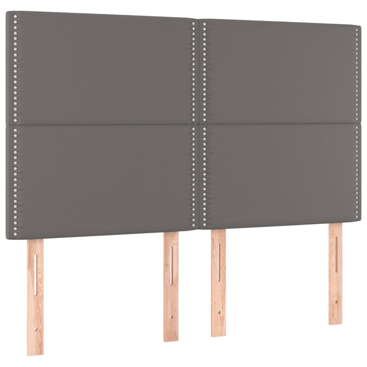 sengeramme med sengegavl 140x200 cm kunstlæder grå