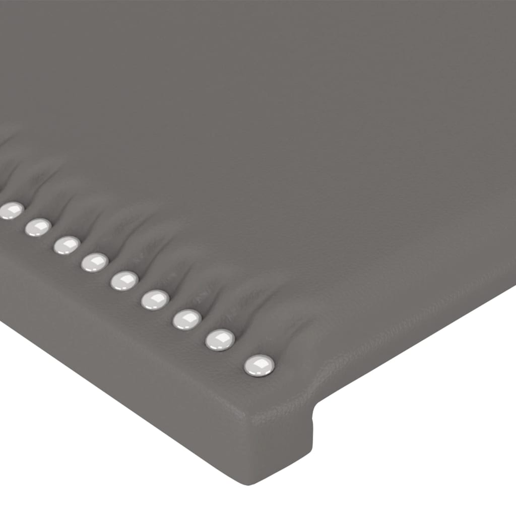 sengeramme med sengegavl 140x200 cm kunstlæder grå