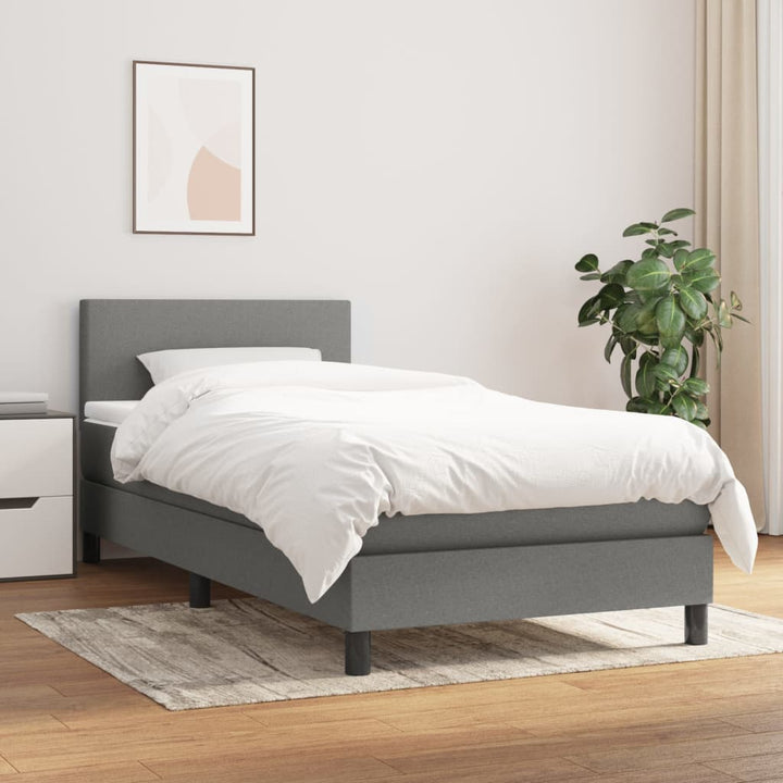 kontinentalseng med madras 80x200 cm stof mørkegrå