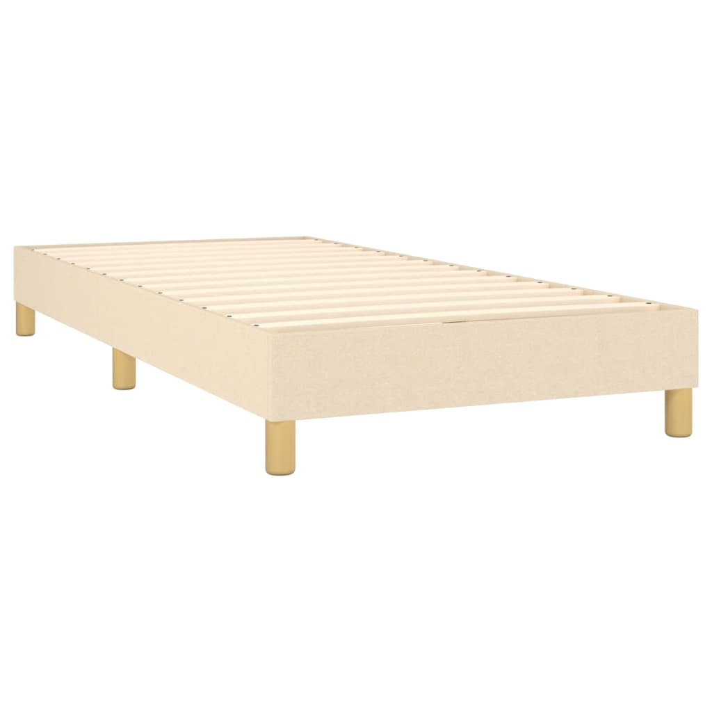 kontinentalseng med madras 90x190 cm stof cremefarvet