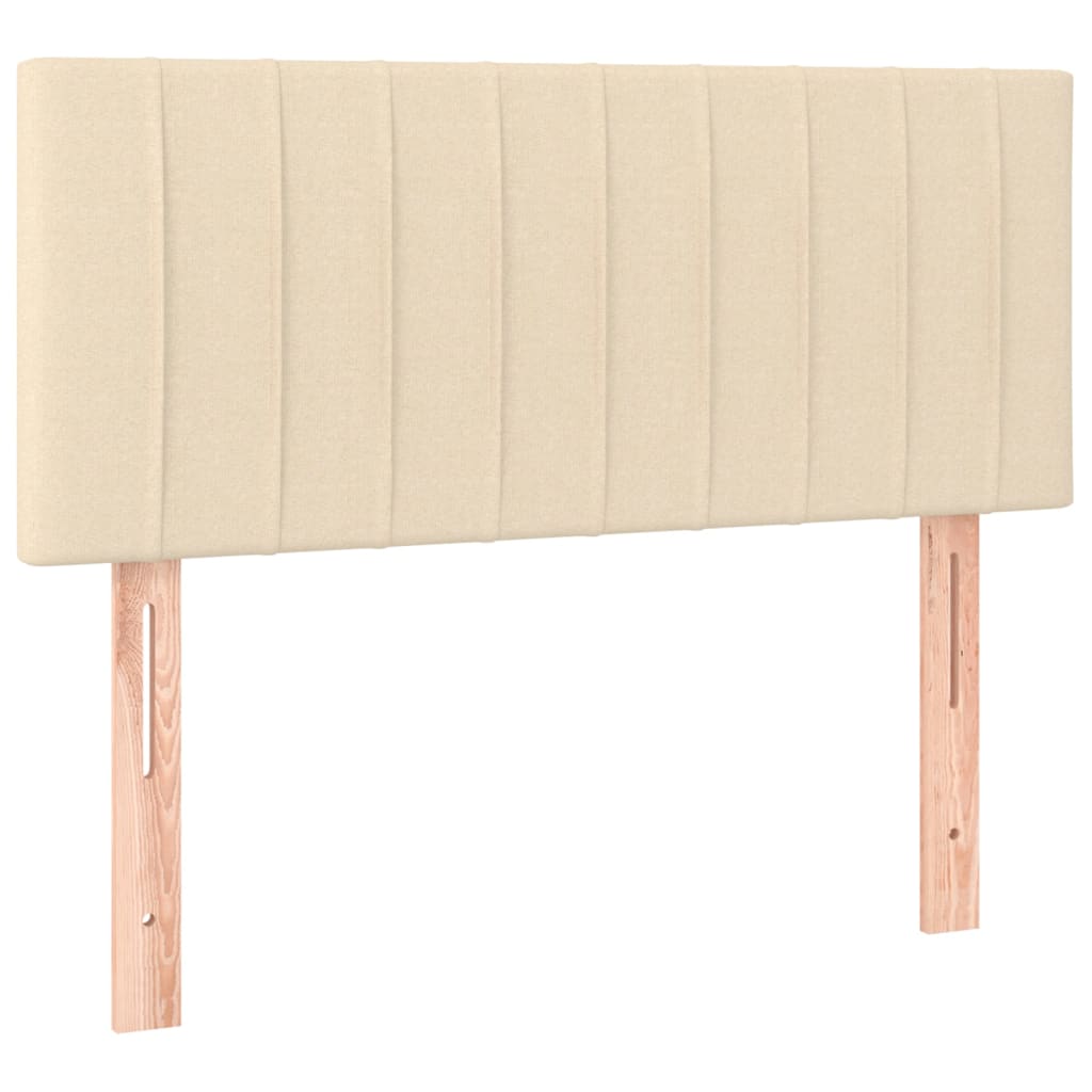 kontinentalseng med madras 90x190 cm stof cremefarvet