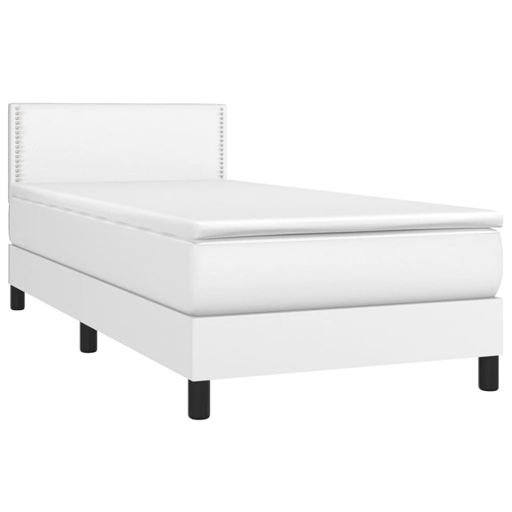 kontinentalseng med madras 80x200 cm kunstlæder hvid