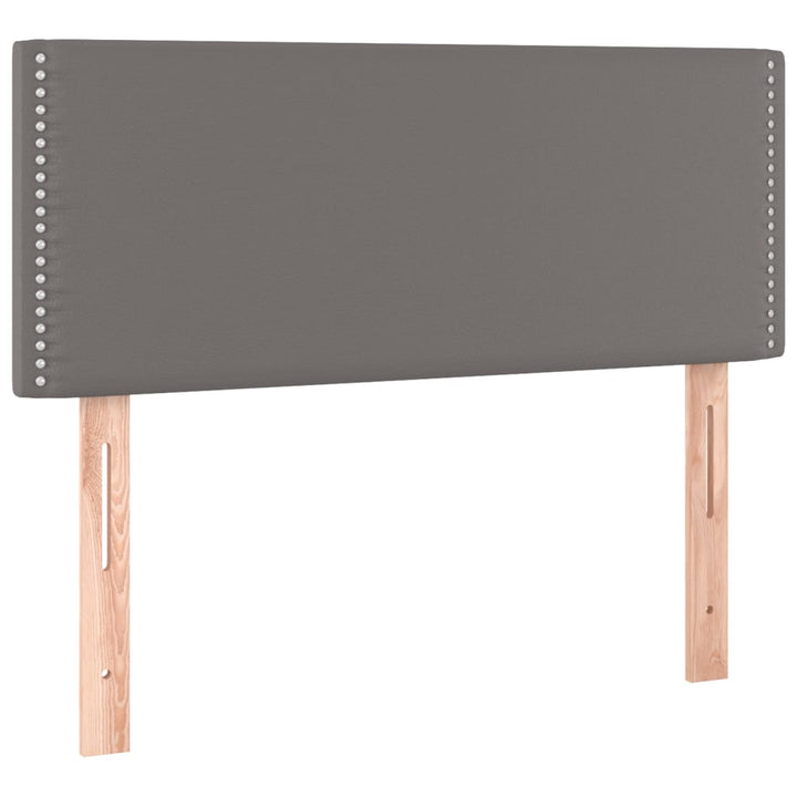 kontinentalseng med madras 90x190 cm kunstlæder grå