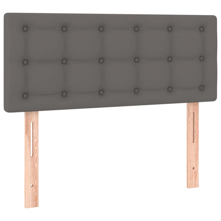 kontinentalseng med madras 90x190 cm kunstlæder grå