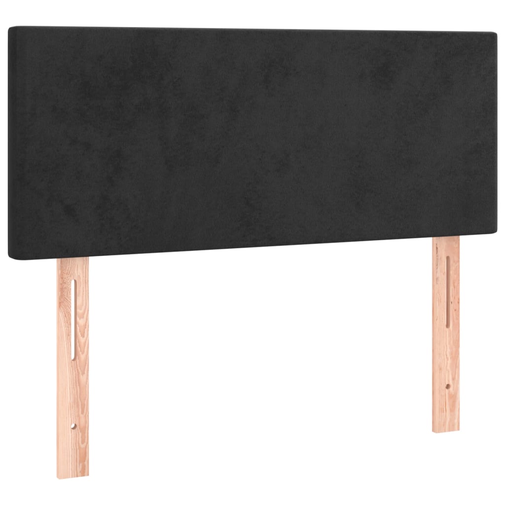 kontinentalseng med madras 90x190 cm fløjl sort