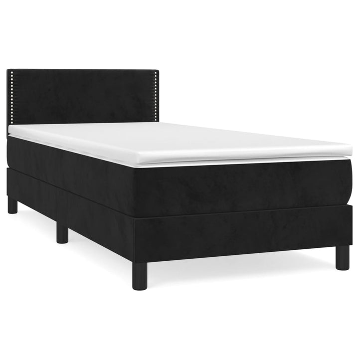 kontinentalseng med madras 90x190 cm fløjl sort