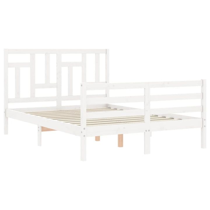 sengeramme med sengegavl 140x200 cm massivt træ hvid