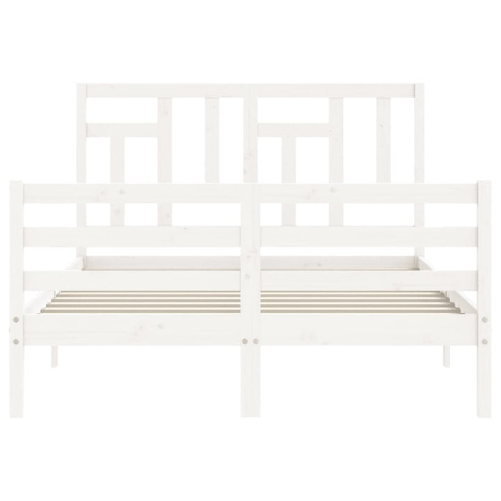 sengeramme med sengegavl 140x200 cm massivt træ hvid