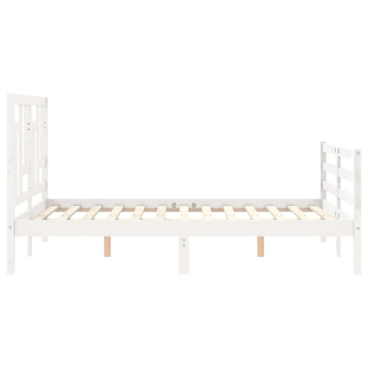 sengeramme med sengegavl 140x200 cm massivt træ hvid