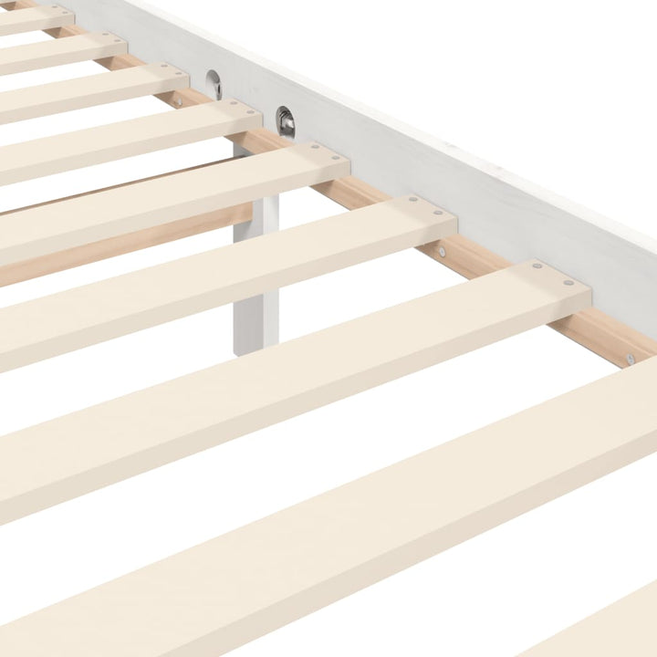 sengeramme med sengegavl 140x200 cm massivt træ hvid