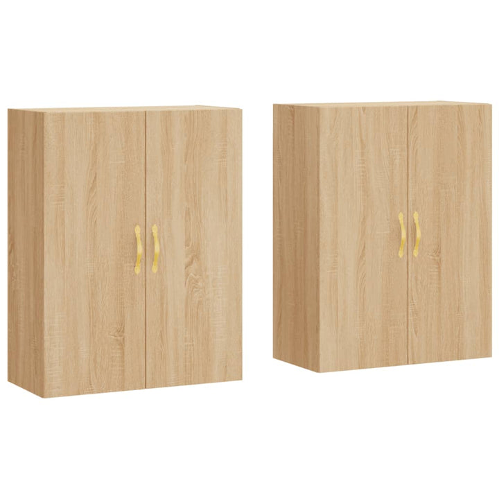 vægskabe 2 stk. 69,5x34x90 cm sonoma-eg