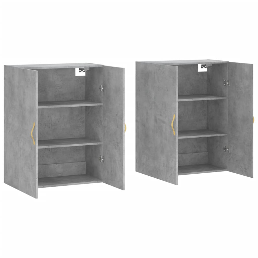 vægskabe 2 stk. 69,5x34x90 cm betongrå