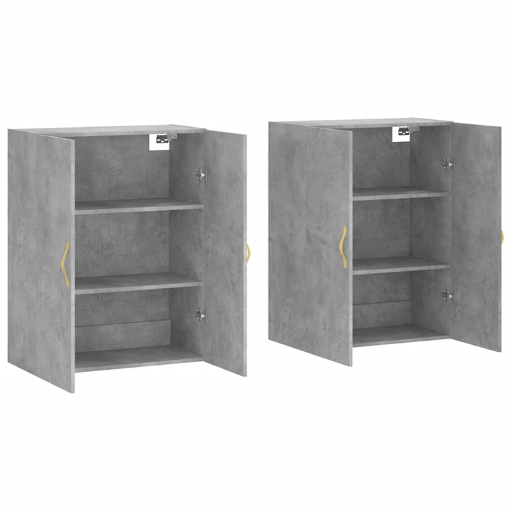vægskabe 2 stk. 69,5x34x90 cm betongrå