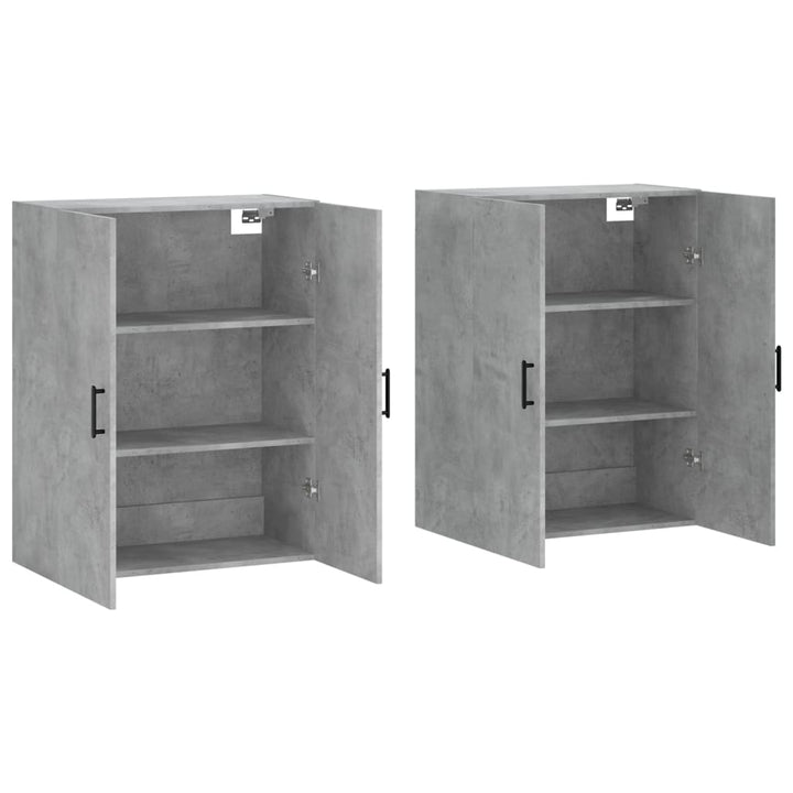 vægskabe 2 stk. 69,5x34x90 cm betongrå