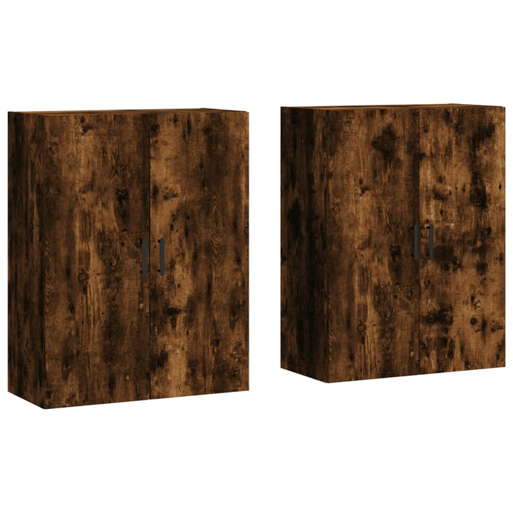 vægskabe 2 stk. 69,5x34x90 cm røget sonoma-eg