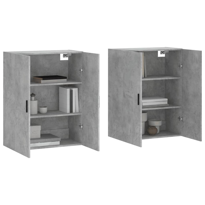 vægskabe 2 stk. 69,5x34x90 cm betongrå