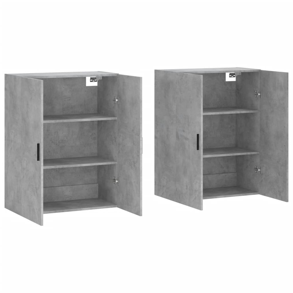 vægskabe 2 stk. 69,5x34x90 cm betongrå