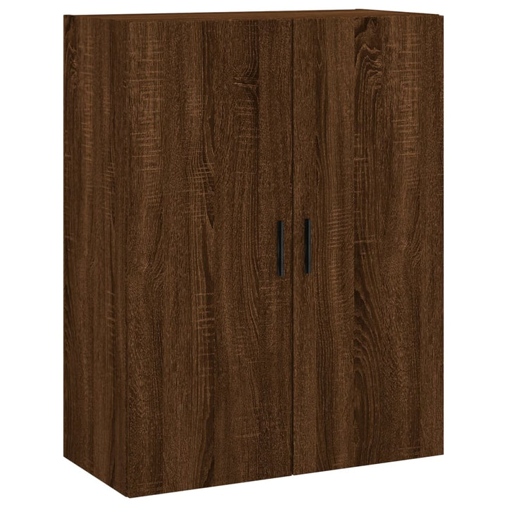 vægskabe 2 stk. 69,5x34x90 cm brun egetræsfarve