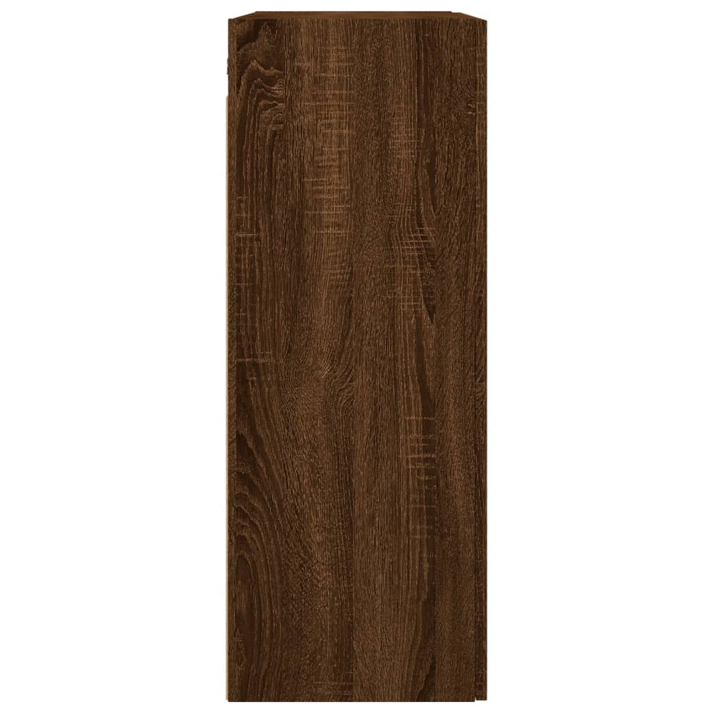 vægskabe 2 stk. 69,5x34x90 cm brun egetræsfarve